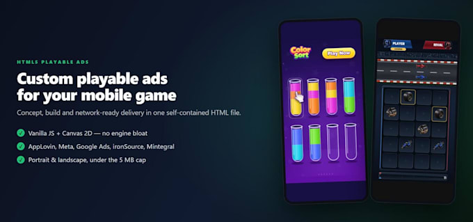 create custom HTML5 playable ads for your mobile game