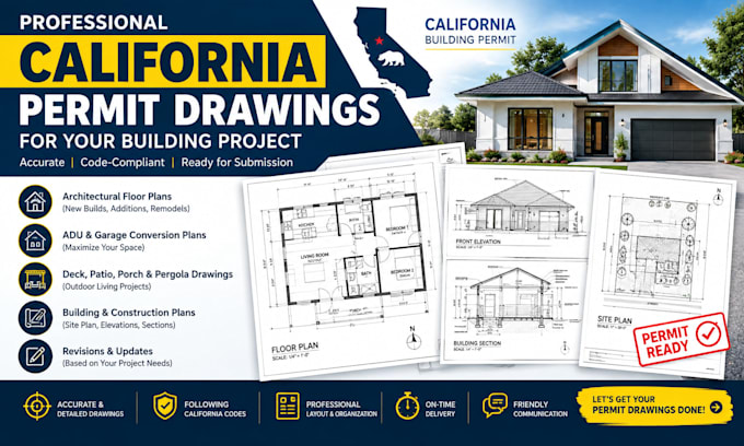 draft california permit drawings for your building project