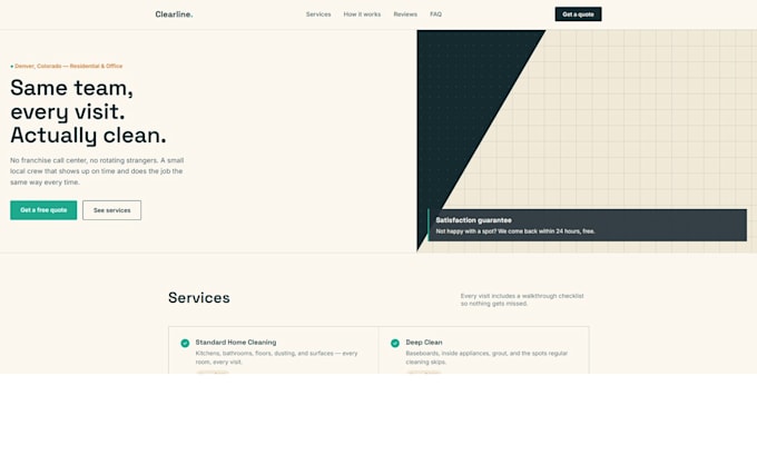 design a one page website for your small business