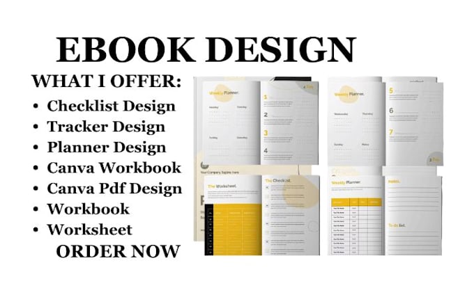 design checklist, tracker, planner, workbook, price list, lead magnet, canva PDF