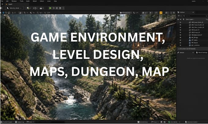 create game environments, fps maps, levels, worlds, level design in unreal unity