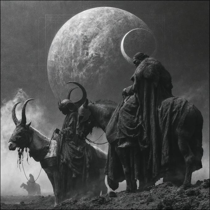 draw custom black and white fantasy character art
