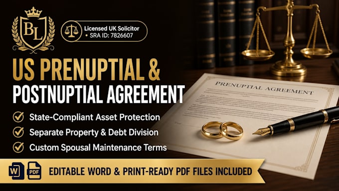 draft a comprehensive US prenuptial or postnuptial agreement