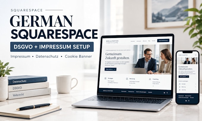 setup german squarespace dsgvo, impressum and privacy pages