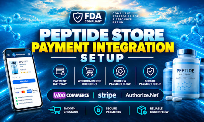 fda compliant peptide website supplement store woocommerce payment processor ghl