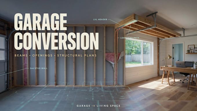 design structural plans for garage conversions, openings and wall modifications