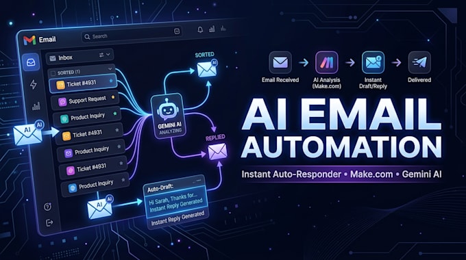 build an ai email automation and auto responder using make com