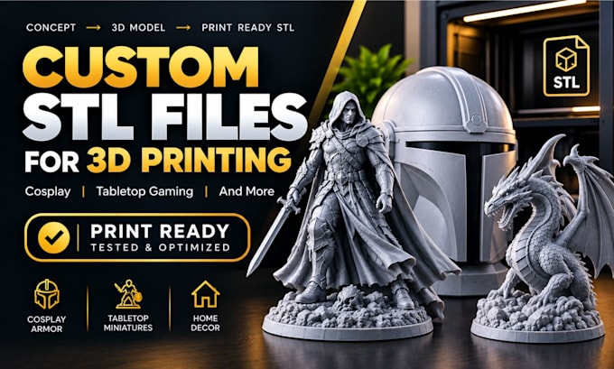 create custom files for 3d printing, cosplay and table top gaming