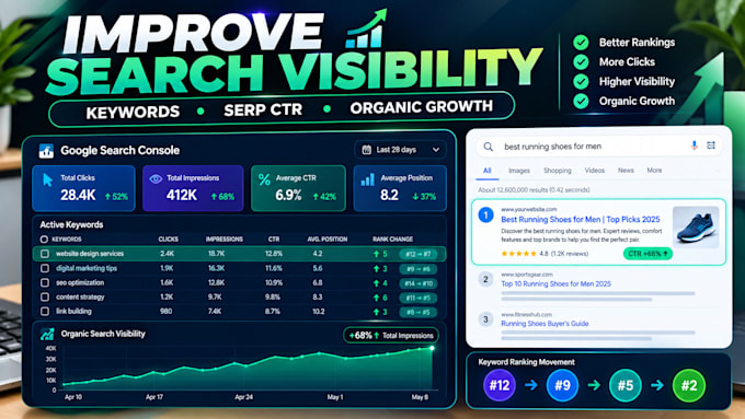 improve google ranking increase organic traffic  optimize serp CTR