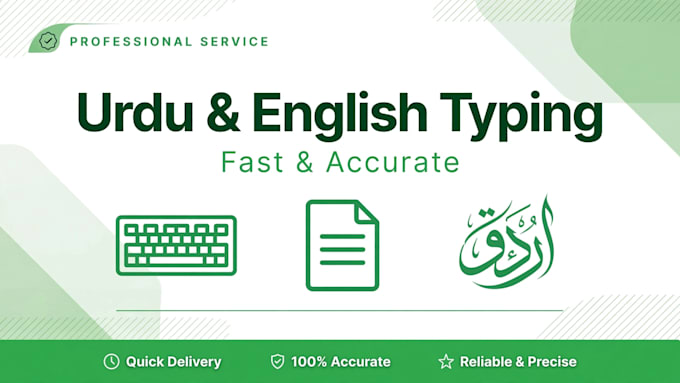 do fast urdu english typing data entry and translation