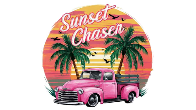 design summer holidays , adventures and beach enjoying logo