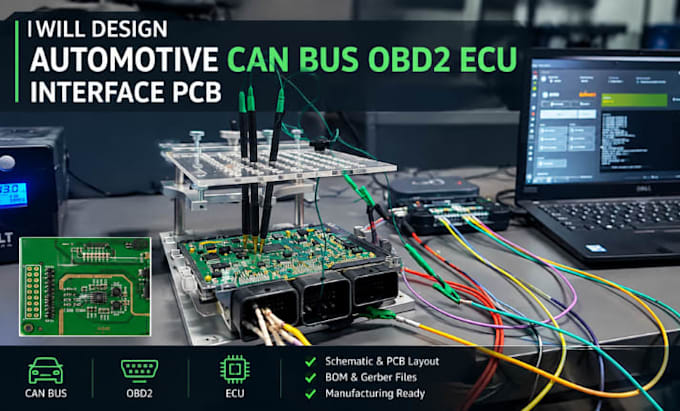 design automotive can bus obd2 ecu interface pcb