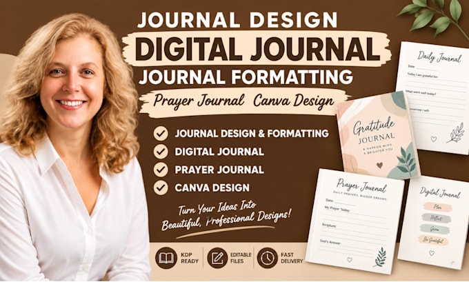 design digital journals, prayer journals in canva