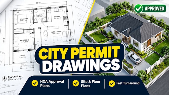 draft architectural city permit drawings and site plans for hoa approval