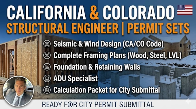 design structural permit drawings for california and colorado