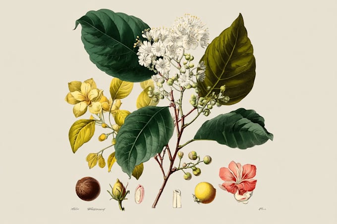 draw a realistic botanical illustration