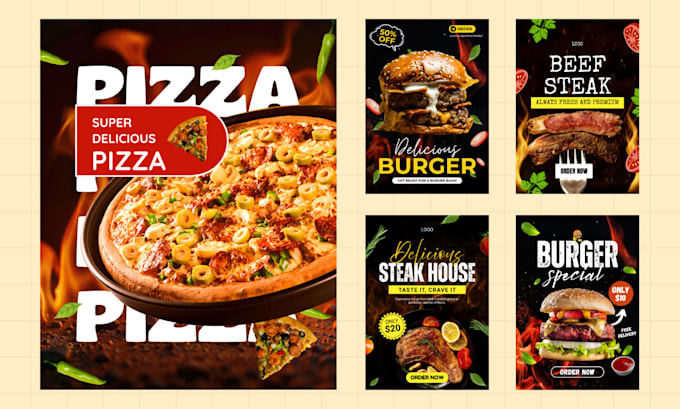 create a food poster and restaurant poster poster design