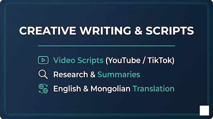do creative writing and text translation