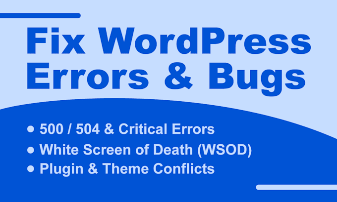fix any wordpress error, bugs, database, SSL and hosting issues