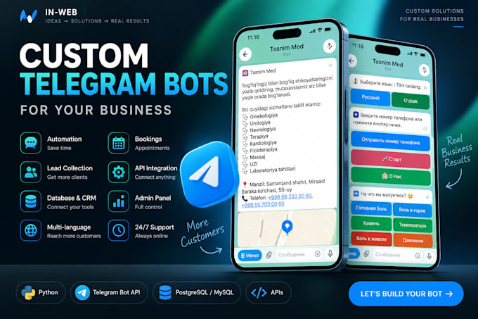 build a custom telegram bot with automation and admin panel