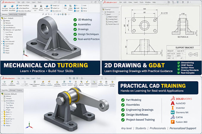 teach mechanical cad and engineering drawing online