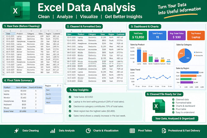 do data analysis, data cleaning and excel spreadsheet work