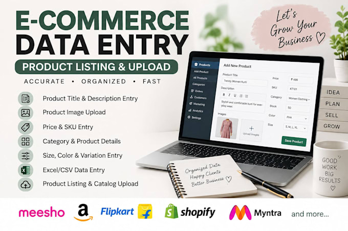 be your ecommerce data entry virtual assistant