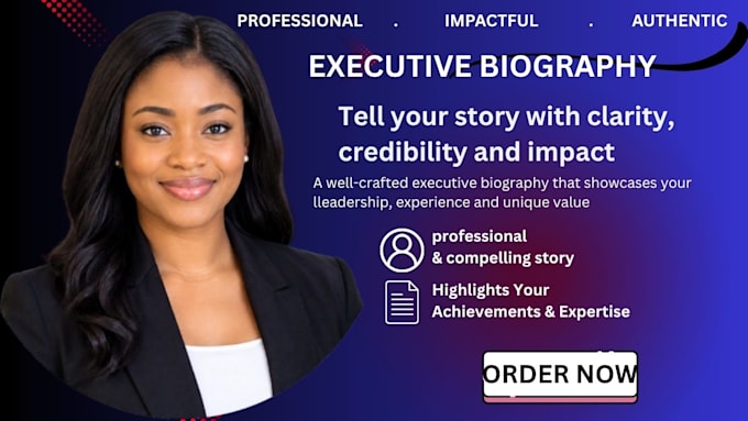 write a professional and impactful executive biography