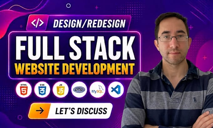 build custom website development, front end developer, full stack developer