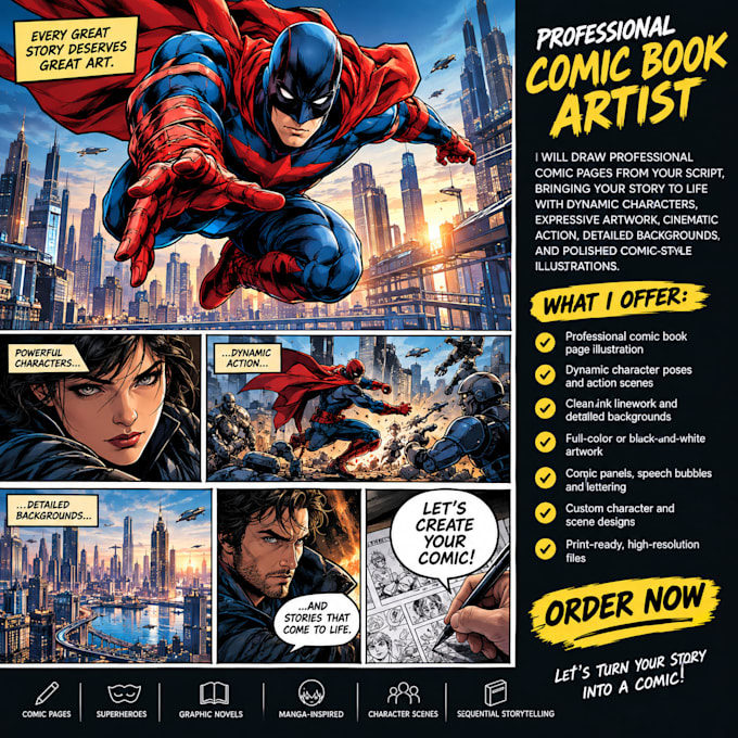 draw professional comic book pages from your script