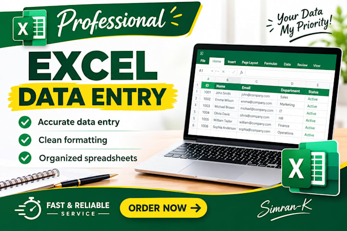 do excel data entry, formatting and spreadsheet cleanup