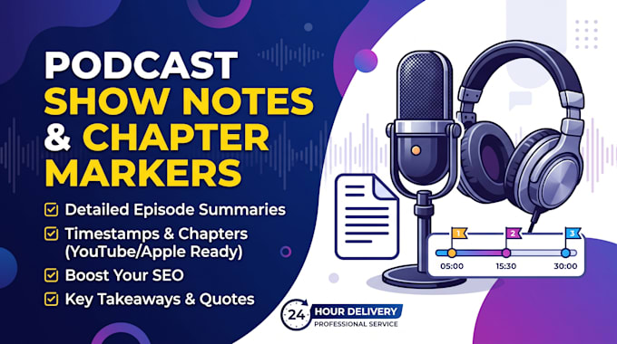 make podcast show notes and chapter markers