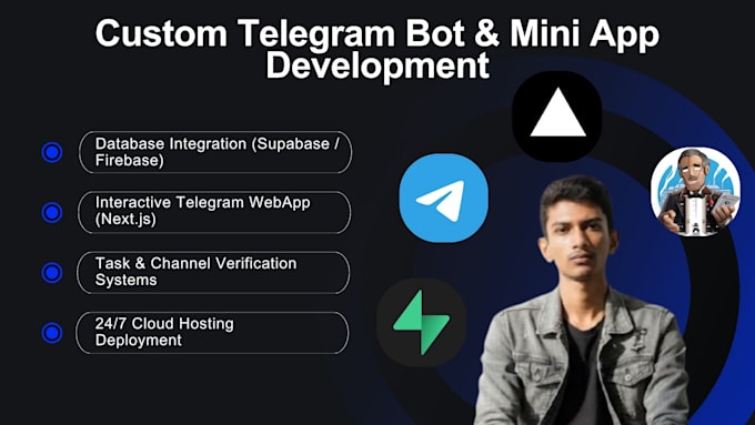 build custom telegram bot or telegram mini app with database