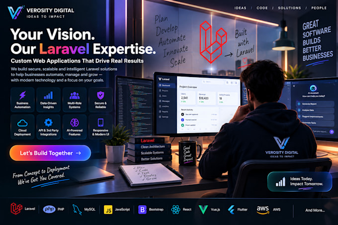 develop a scalable custom laravel web app for your business