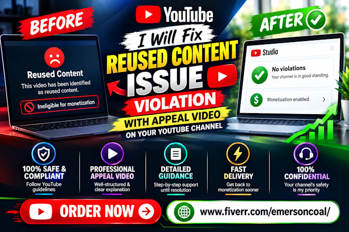 create a professional youtube appeal video for monetization suspension