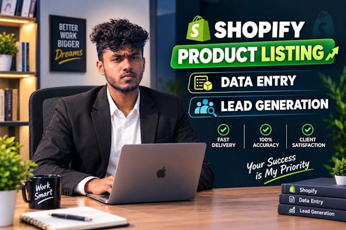 do shopify product listing , data entry and lead generation