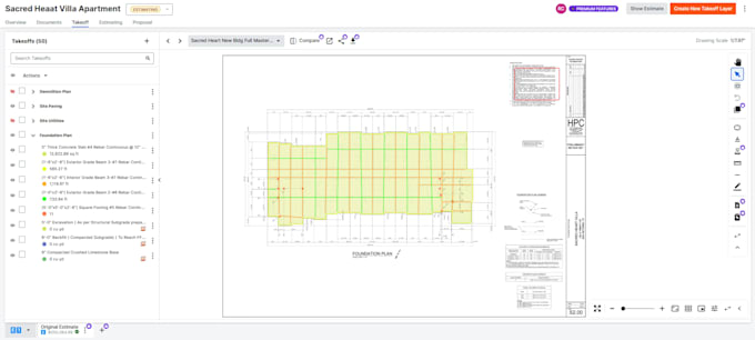 do quantity takeoff, material takeoff, with cost estimation