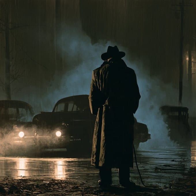 create noir horror and dark comic book illustrations