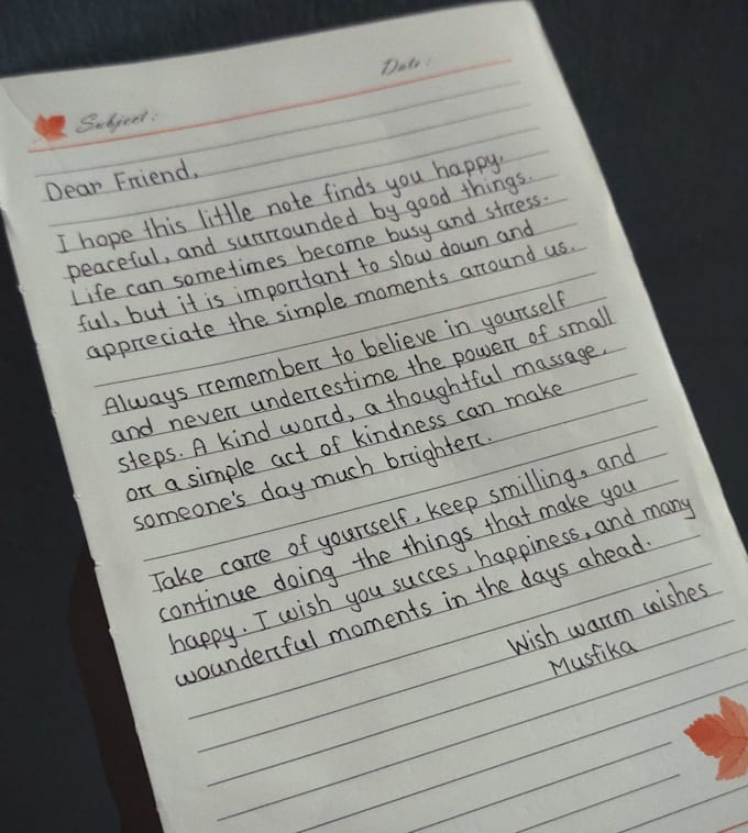 provide neat handwritten notes and typing services