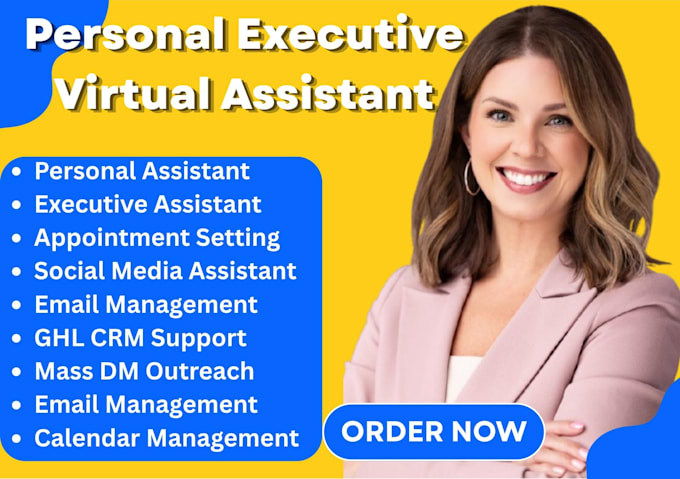 personal admin executive gohighlevel virtual assistant social media manager adhd