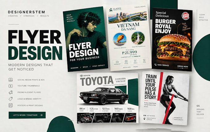 corporate flyer, brochure or postcard design