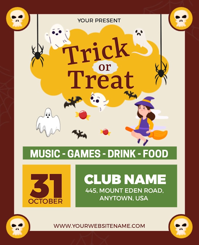 design spooky halloween party poster and invitation