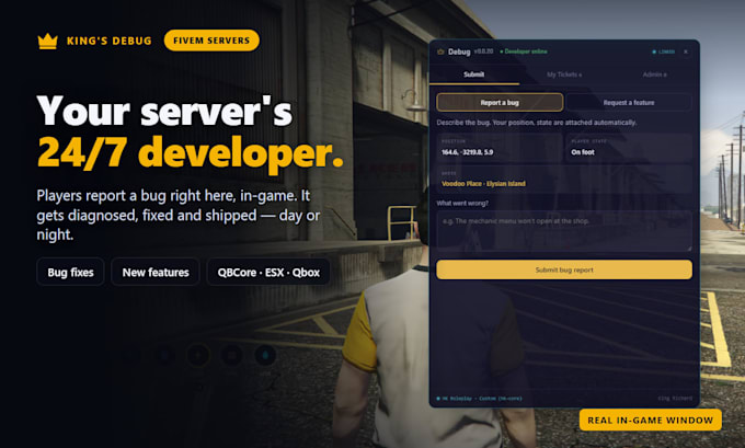 be your fivem server developer, fixing bugs and scripts fast
