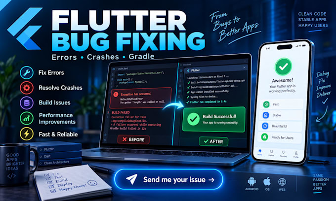 fix bugs, crashes and performance issues in your flutter app