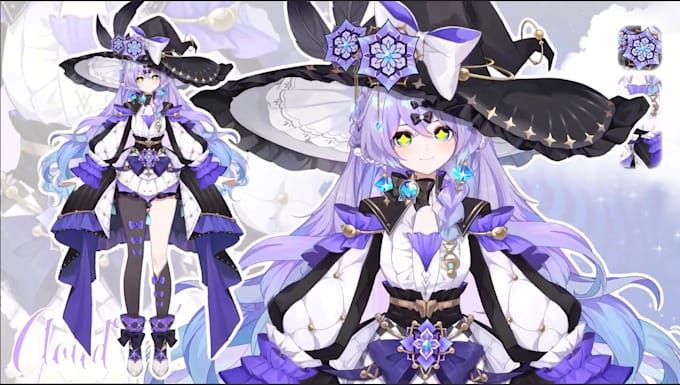 draw and rig high quality vtuber mode, 2d vtuber model, live 2d vtuber model