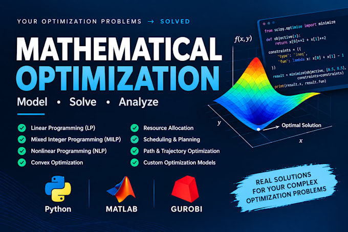 solve, model, and optimize your mathematical optimization problems