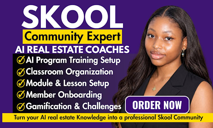 setup skool community for ai real estate coaches and training programs