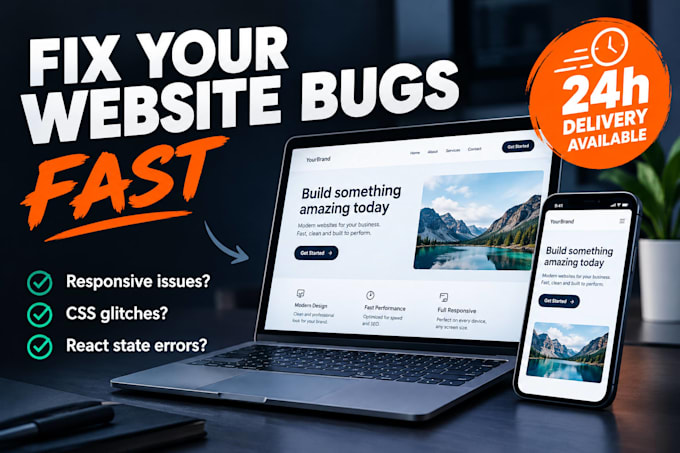 fix your front end website bugs, react or custom code issues