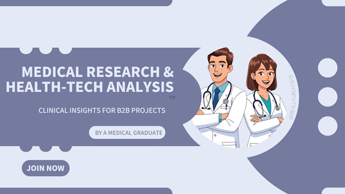 conduct clinical research and market analysis for healthtech