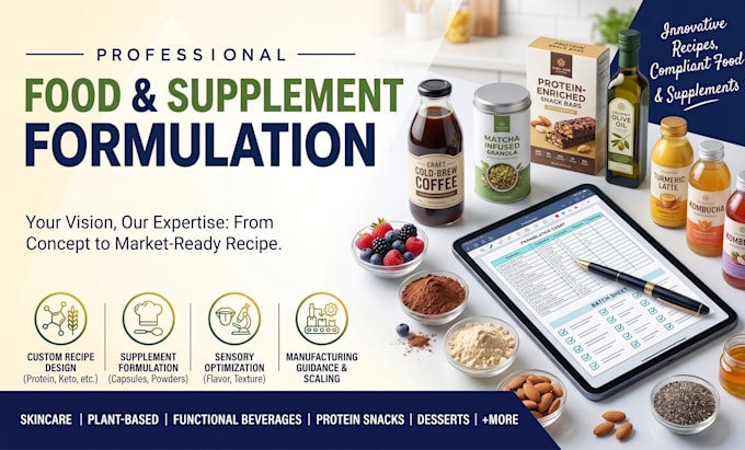 do food scientist for food formulation, supplement, formulation and food science